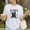 Slowly Don't Rush Shirt, Funny Black Cat Graphic Tee