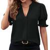 Dames Kleur V-hals Temperament Pofmouw Kleur Blouse Dames Top