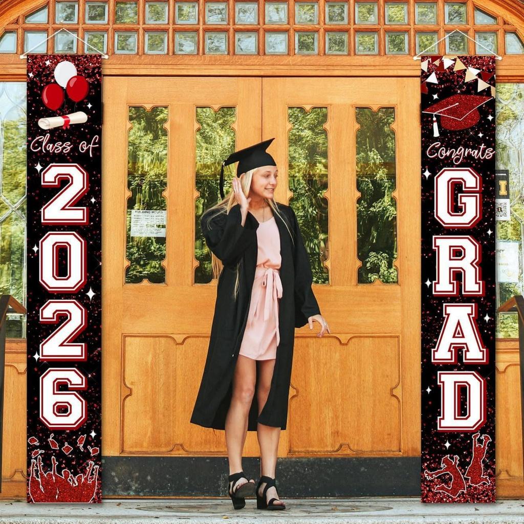 Graduation  Theme: Flag-wearing Graduates' Hats  Graduation Party Decorative Banners And Couplets