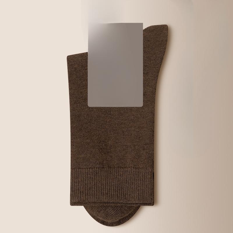 Men Autumn and Winter Cotton Pure Color Warm Breathable Long Socks