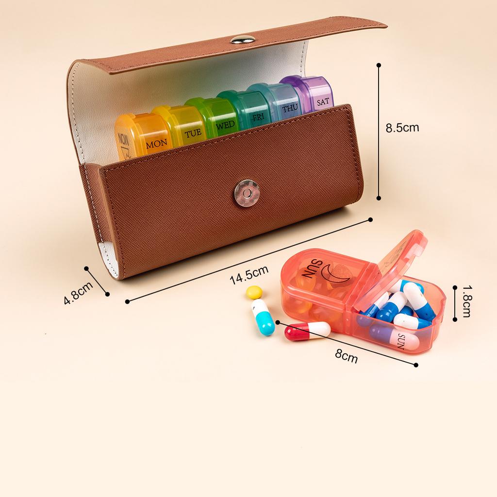 Medicine 14 Compartment Pill Box Storage Box Portable Plastic Container Box 7 Days Weekly Morning And Evening Travel Pill Box