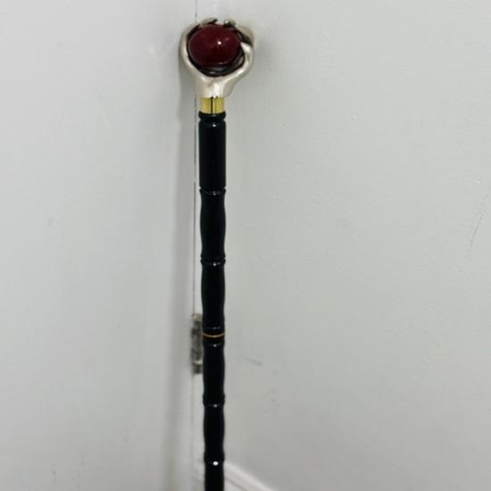 93.98 cm Beautiful Brass Handle Wooden Spiral Walking Stick-Unisex Designer Walking Cane