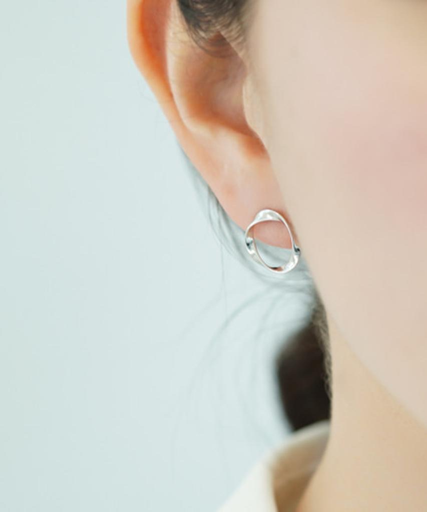 Alleun Silver 925 Twisted Round Ring Daily Silver Earrings
