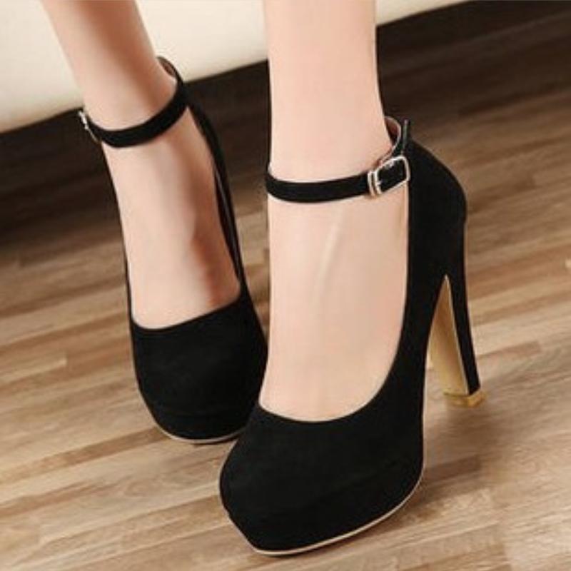 Trendy High Heel Single Shoes 2024 Autumn New Collection Simple and Sexy Buckle Solid Color Temperament High Heel Women's Shoes