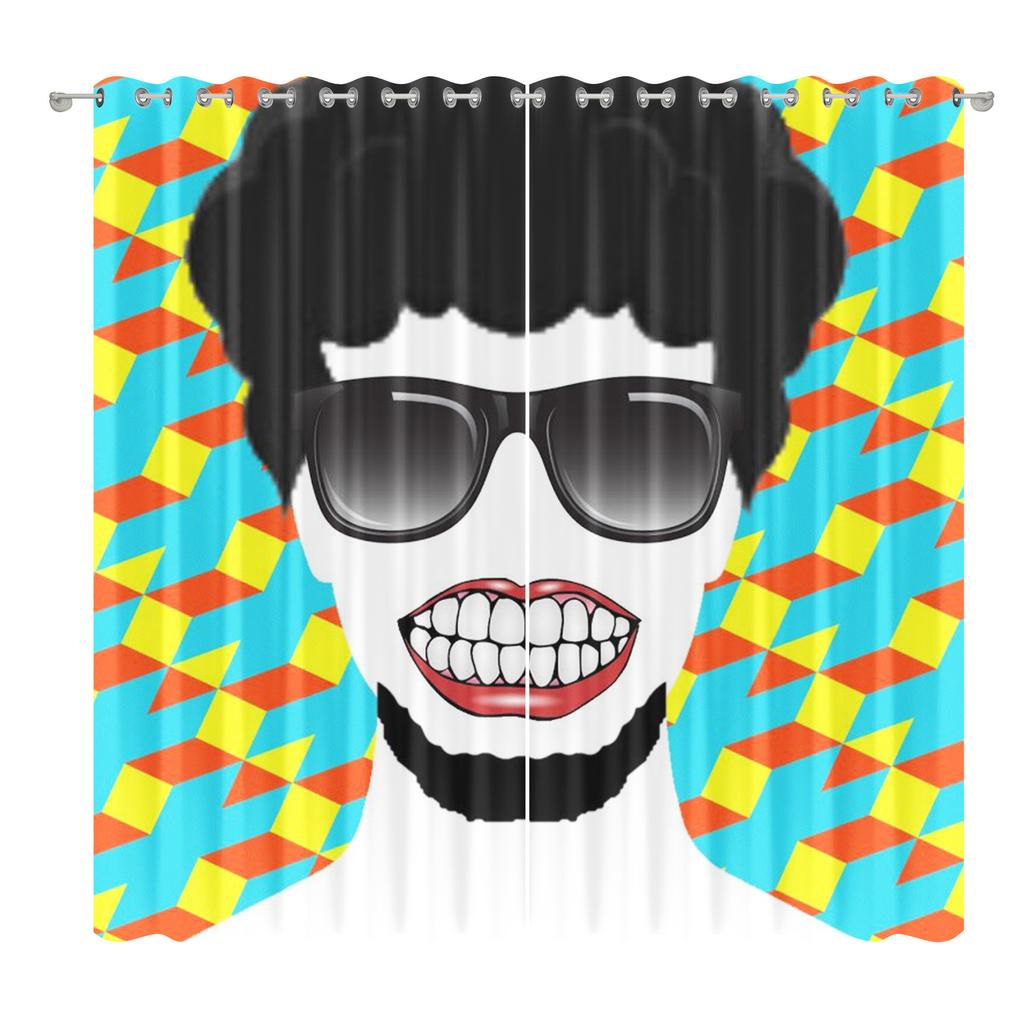 African American Female Curtain Fabric Bedroom Living Room Balcony Blackout Curtain Office Hotel Insulation Curtain