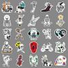 50pcs Waterproof Skull Graffiti Creative DIY Stickers for Skateboards, Phone Cases, and Luggage