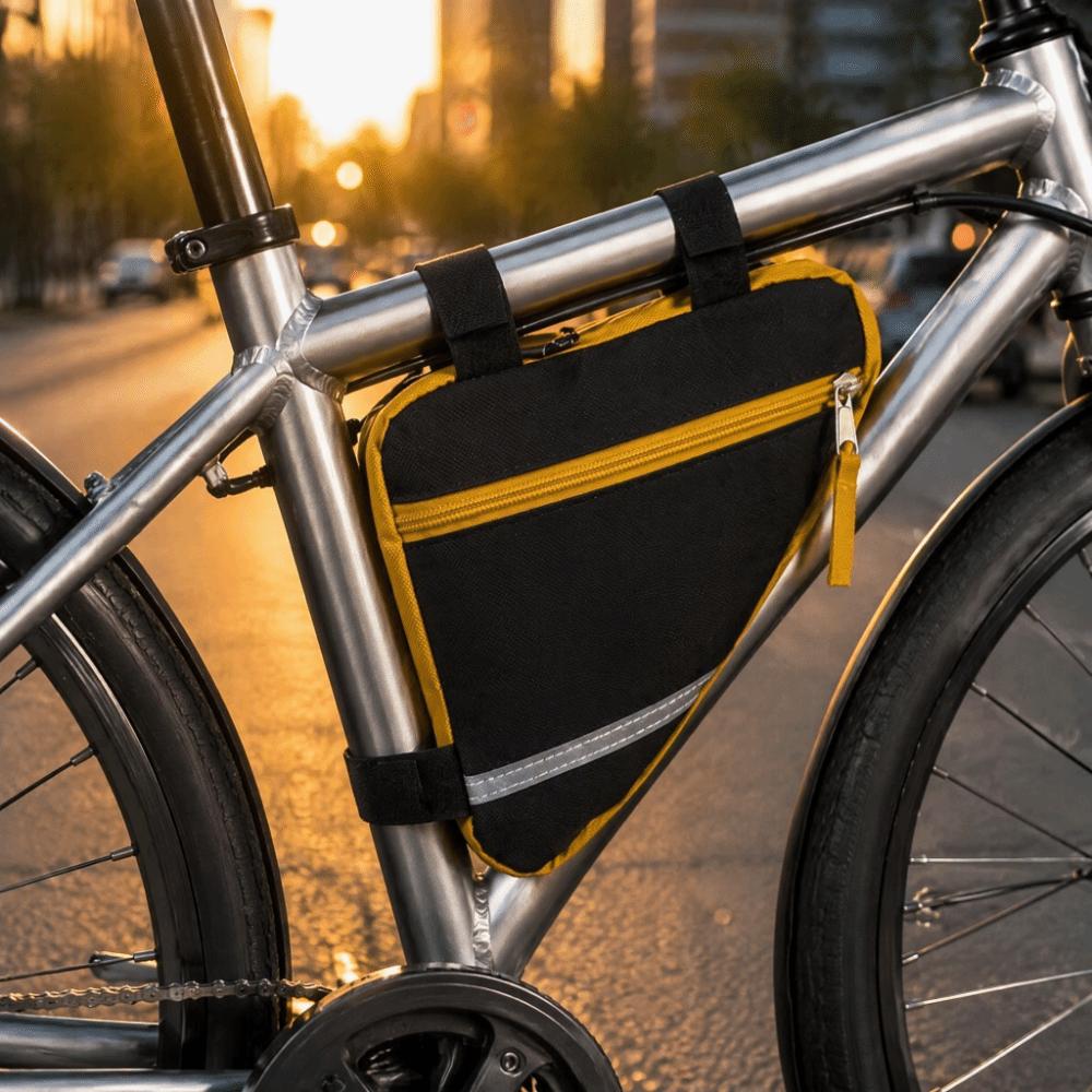 Quick Installation Bike Bag 600D Nylon Fabric Triangle Bicycle Bag  Folding Bike Use