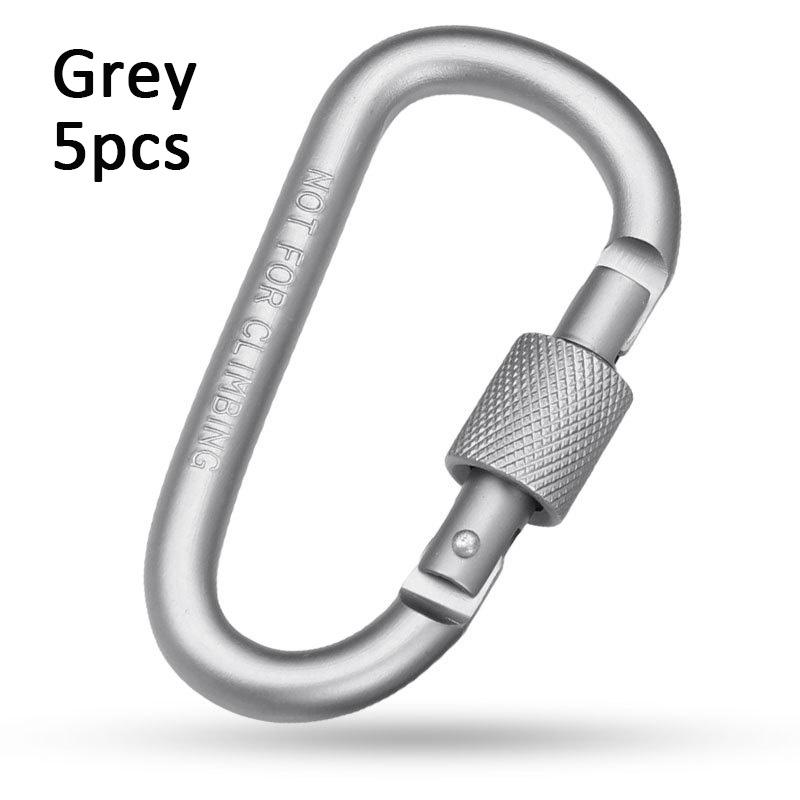 5pcs Aluminium Alloy Carabiner Clip Set Tourist Hooks Fishing Carbin Buckle Caribiner Key Holder Keychain Camping Karabiners