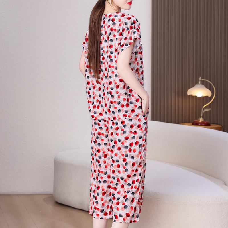 Elegant Women's Pants Sets Summer Vintage Clothes Casual Plus Size 2 Piece Sets