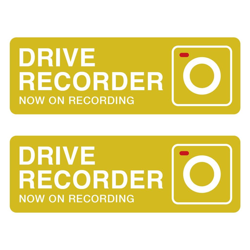 Simple Design Car Dash Cam Stickers, Set of 2, 5.9 x 2.0 inches (15