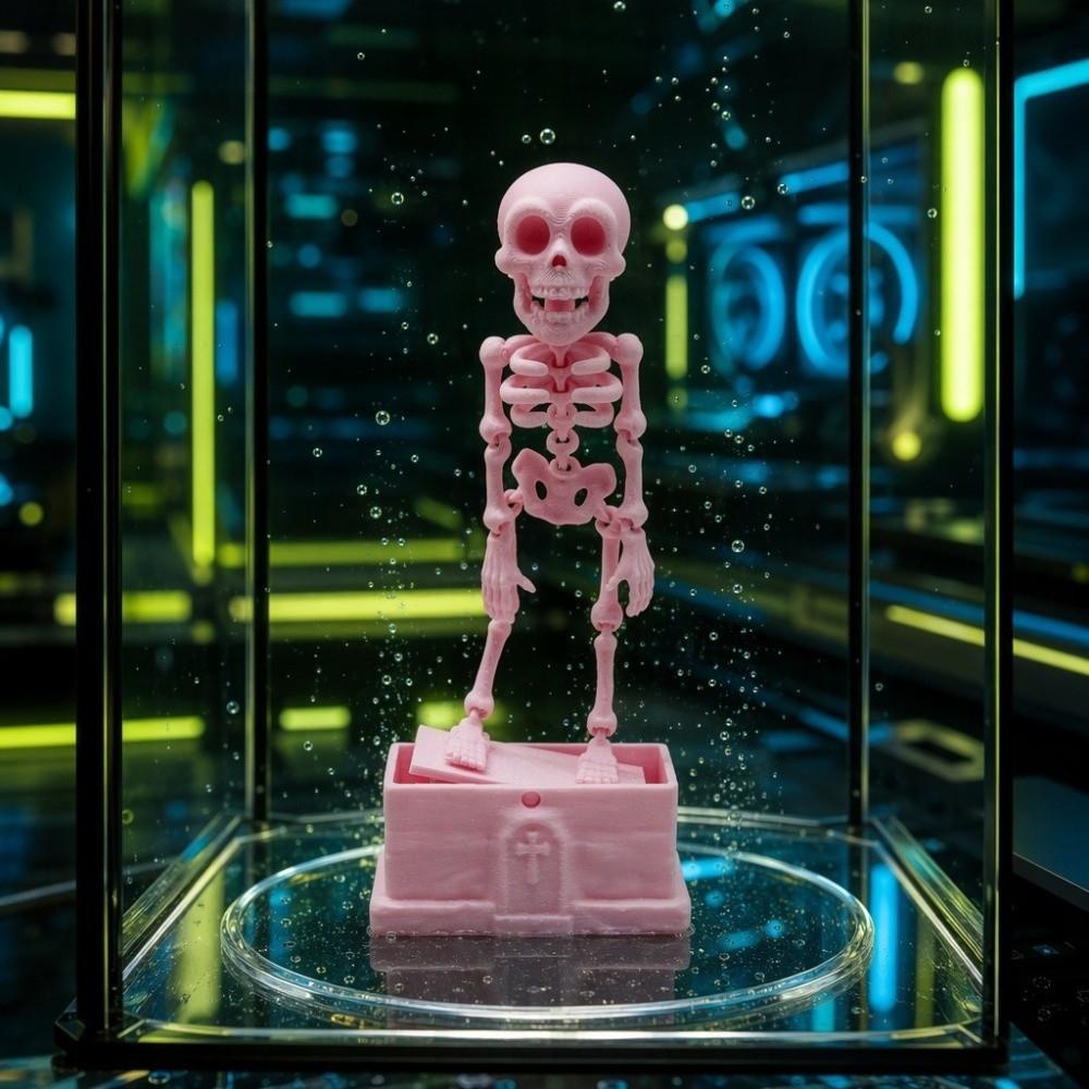 Realistic Dancing Skeleton Aquarium Bubbler 3D Printed with Pipe Suction Cup Wiggling Skeleton Statue Movable Wiggle Underwater
