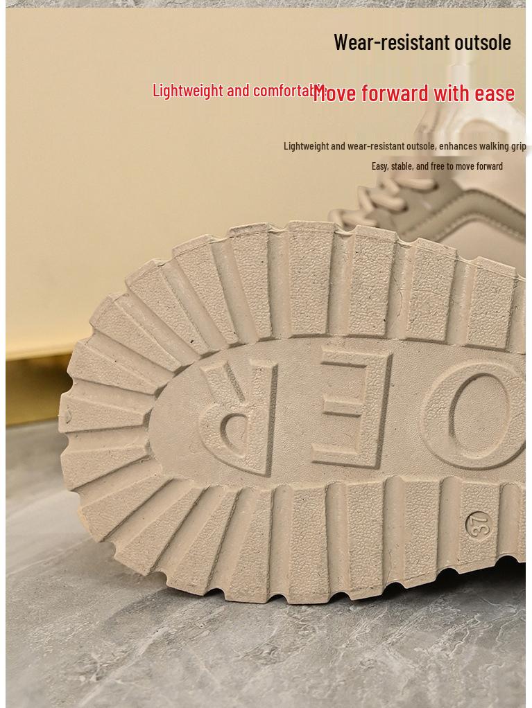 Ghete de damă înalte până la gleznă, căptușite cu fleece - Stil coreean, cu înălțime adăugată, călduroase și versatile, pantofi casual