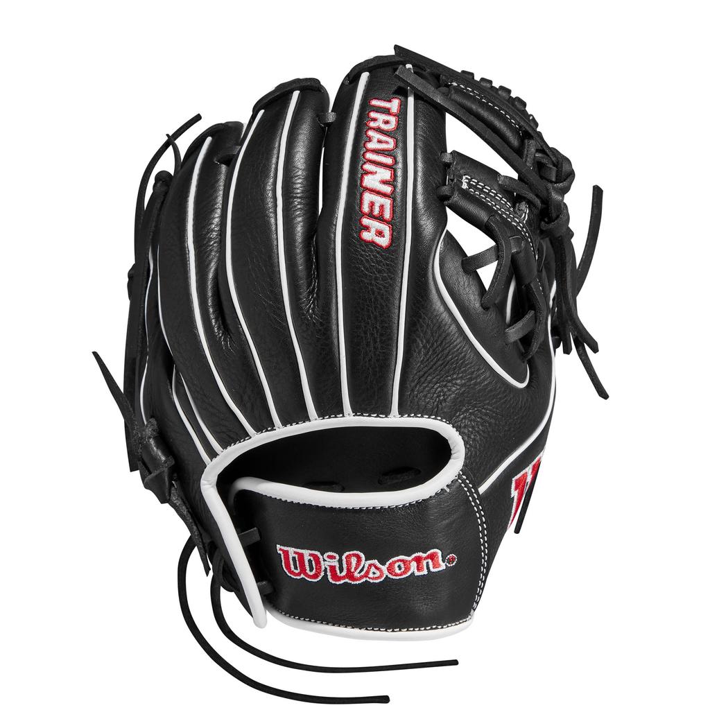 Wilson Baseball Training Black Glove, TRAINER, Infielder's, WBW10090910,