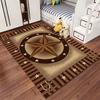 Western-style star and horseshoe design rug Non-slip rug suitable for living room and bedroom sofas