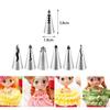 7-Piece Stainless Steel Barbie Doll Skirt Ruffle Piping Tip Set - Food Grade Baking Tools