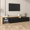 Modern TV Cabinet Design: Stylish Elegance, Practical Storage Space, High-Gloss Black, Wood Look, Glass Shelves, LED Lighting