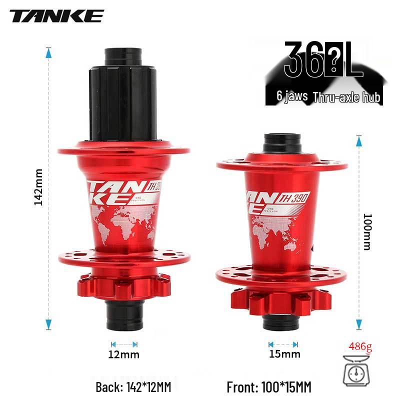 TANKE Mountain Bike 4-Bearing Hub: Quick Release Thru Axle, Iridescent Aluminum Alloy.