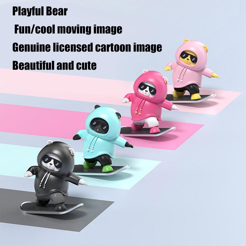 Skateboarding Bear Car Decor Skater Bear auto Interior Decoration Dashboard Ornament Car Accessories for Car Interior Decor