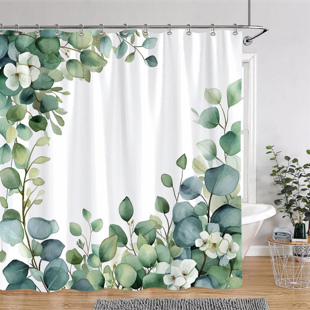 Beautiful Botanical Floral Shower Curtain Watercolour Painting Art Creative Vintage Style Polyester Bath Curtains Bathroom Decor