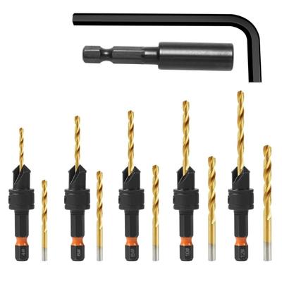 Präzisions-Senkerbohrer für Holzbearbeitung Set mit magnetischem verlängertem Halter und Aufbewahrungskoffer High Speed Steel