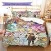 Genshin Impact Pattern Bedding Set Quilt Cover Pillowcase Home Decor Gift (1 * Duvet Cover + 2 * Pillowcase, Without Core)
