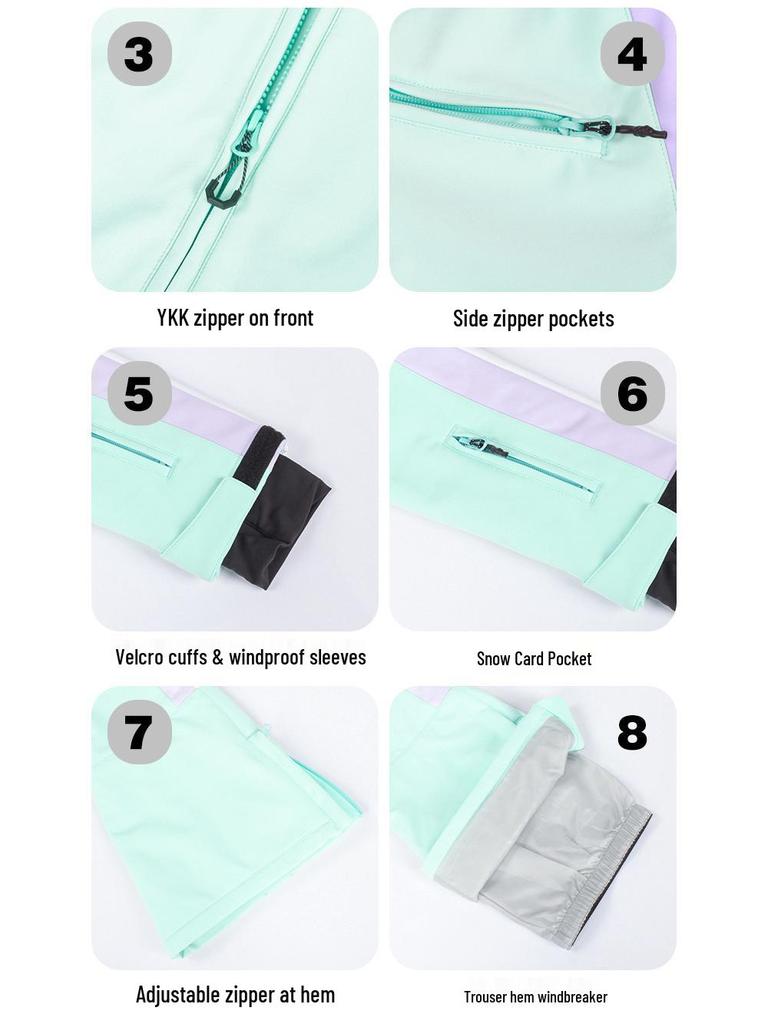 Dámská jednodílná lyžařská kombinéza GsouSnow Slim Fit v korejském stylu - Voděodolná, větruodolná a prodyšná pro teplo