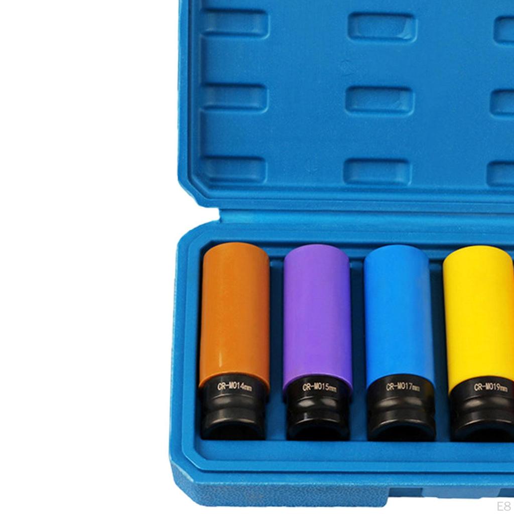 Sada objímek kol, Metrický ochranný náraz 17 mm, 19 mm, 21 mm 1/2 palcový pohon