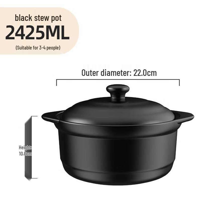 Lichuan Huaxing Black Clay Casserole Pot for Gas Stoves