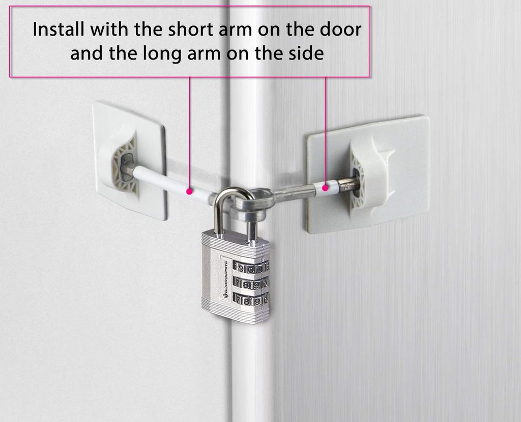 CSP Refrigerator Door Lock Combination (White, Padlock)