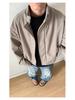 Autumn-Winter Plus Size Korean Stand Collar Short Flight Jacket for Men - Loose Fit, High-End Feel.