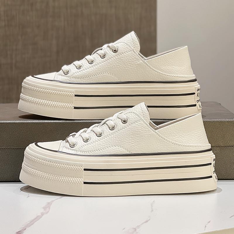 

Spring and Autumn Xiaobai Shoes Spring 2025 New Height-increasing Platform Women s Shoes Popular Versatile Casual Sports Stepping Heel Shoes 35 білий