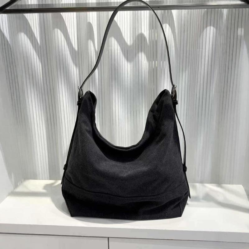 

Canvas bag women s new shoulder bag bucket bag large capacity wind simple leisure shopping lazy wind tote bag 32*40*15cm чорний