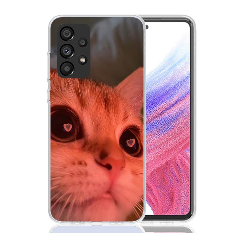 Pet Cat Funny Memes Phone Case For Samsung Galaxy A52 A32 A22 A12 A02S A50S A30S A51 A31 AA71 Note 20 Ultra 10 S10 Plus Galaxy A