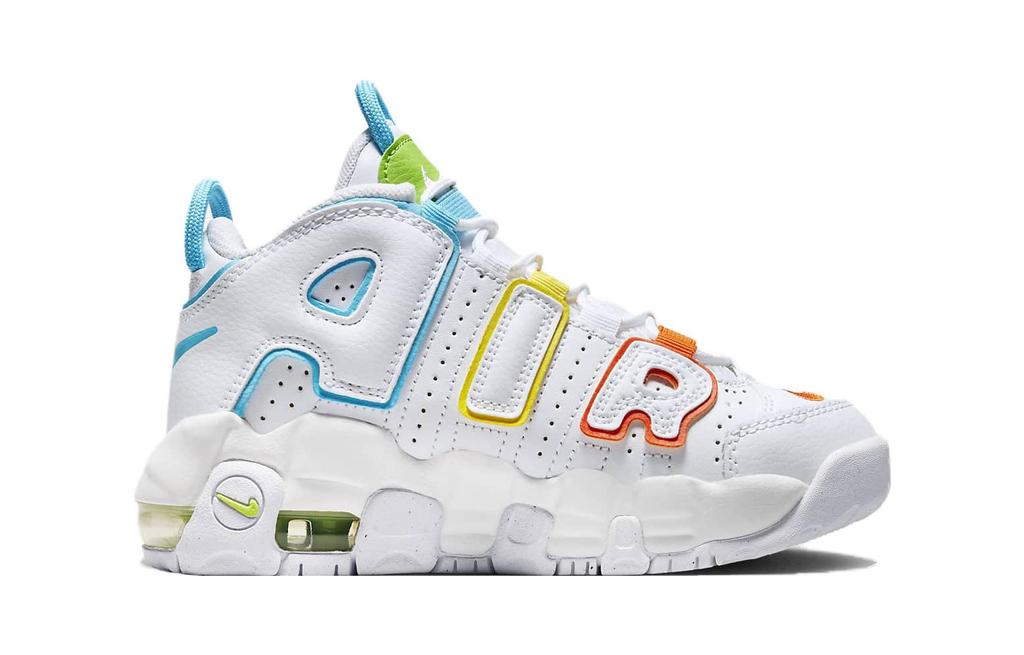 Nike Air More Uptempo PS Slip Resistant Cushioning Slip Resistant Cushioning Mid Top Children's Basketball Shoes White FJ4625-100