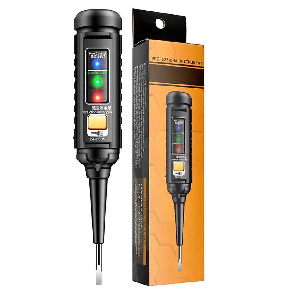 

3 Color Light Circuit Tester Voltage Tester Pen Electric Test Detector Slotted Screwdriver Test Pen AC25-250V with Buzzer