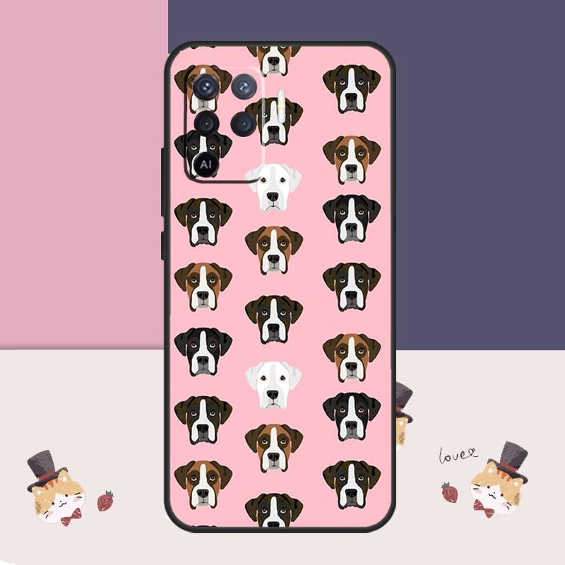 Boxer Dog Case For Oppo A76 A96 A16 A60 A98 A58 A78 A18 A38 A80 A40 A77 A57 A17 A74 A54 A94 A15 A5 Pro