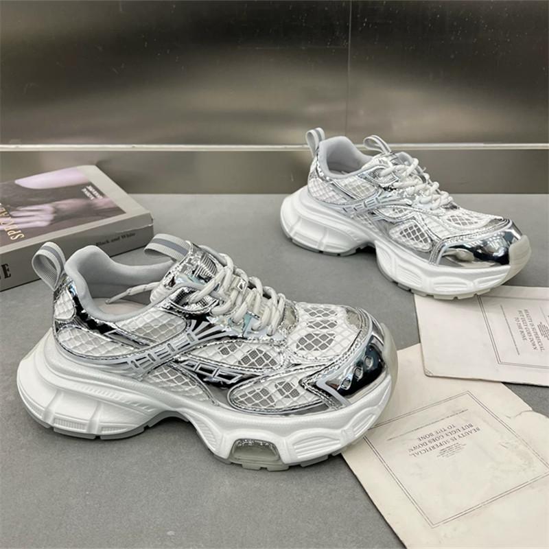 Fashion Thick-soled Thin-mesh Dad Shoes for Women 2025 Summer New European Version Mesh Yarn Breathable and Versatile Casual Sports Shoes Tide