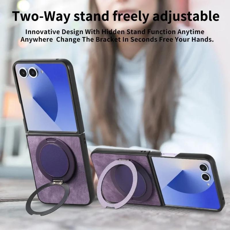 Magnetic Case for Magsafe Samsung Galaxy Z Flip 7 6 5 4 3 Z Fold 7 6 5 4 3 Macsafe Ring 360° Rotating Invisible Kickstand Cover