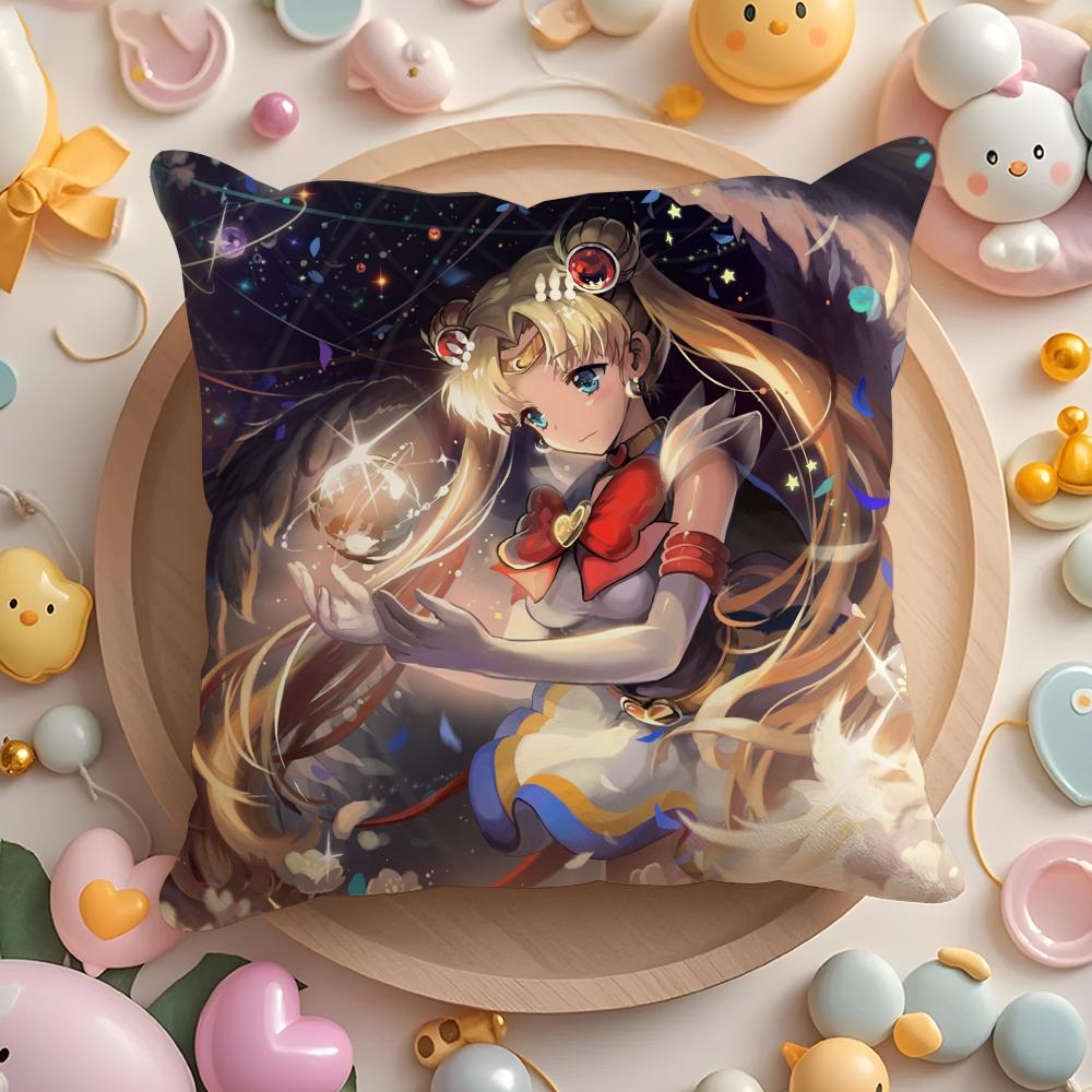 PIKPAKA SSailor MMoon Anime Cushion Cover Plush Fabric Soft DoubleSided Printed Sofa Warm Winter Home Gift Pillow Cover