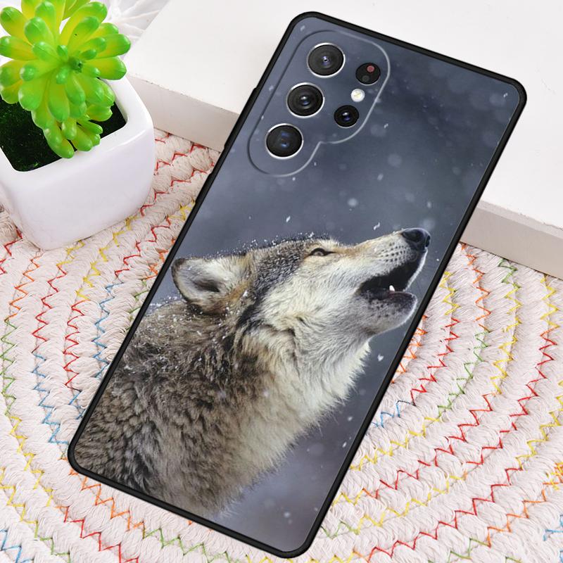 Animal The Wolf Howl Print Phone Case for Samsung Galaxy Note 10 Pro S26 Ultra S23 S24 FE S25 S21 S22 PLUS Shockproof Cove