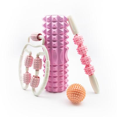 TINY SPARK Foam Roller Set of Myofascial Massage Yoga Stress Fascia Yoga Muscle Sports Convenient To Includes Storage Bag 4, Release, Roller, Ball,