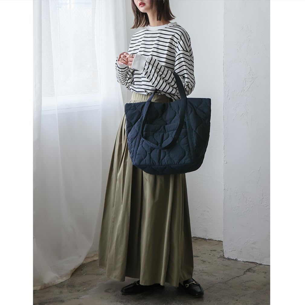 VITAFELICE Quilted Diaper Bag for Women, Sib-80040z (Navy)