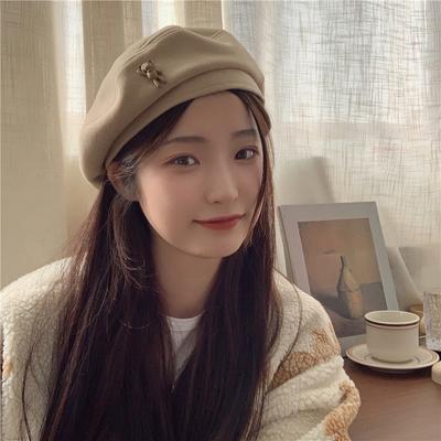 Your Baby Bear~ Japanese Retro Cartoon Brown Woolen Beret Female Fashionable Temperament Painter Hat Male