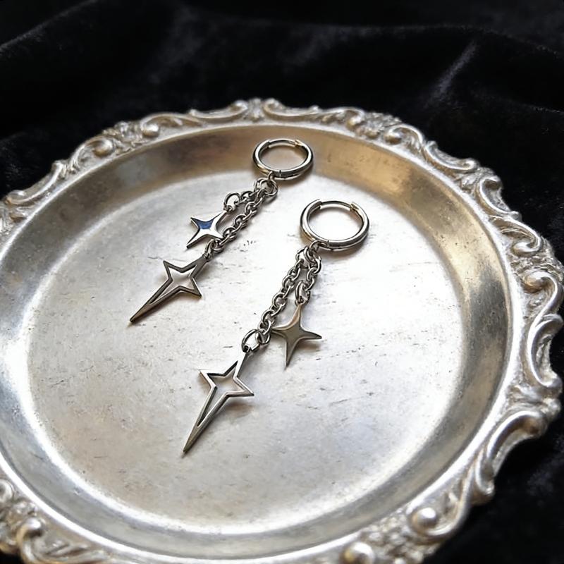 Y2K personalized and creative stainless steel star earrings, suitable for daily wear and holiday gifts
