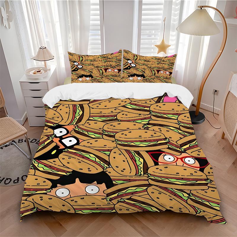 

3pc Bob’s Burgers Bedding Set Guest Room Bedroom Decor Christmas Halloween Decor Birthday and Holiday Gifts- All Seasons 3pcs Quilt 167 135x200cm