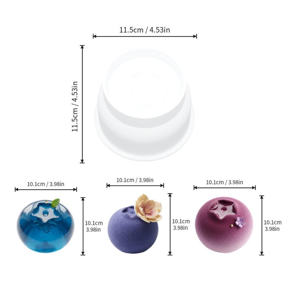 

4 Inch Blueberry Mousse Cake Mold Heat Resistant Food Grade Silicone Baking Mold BPA Free Handmade French Pastry Mold Chocolate білий