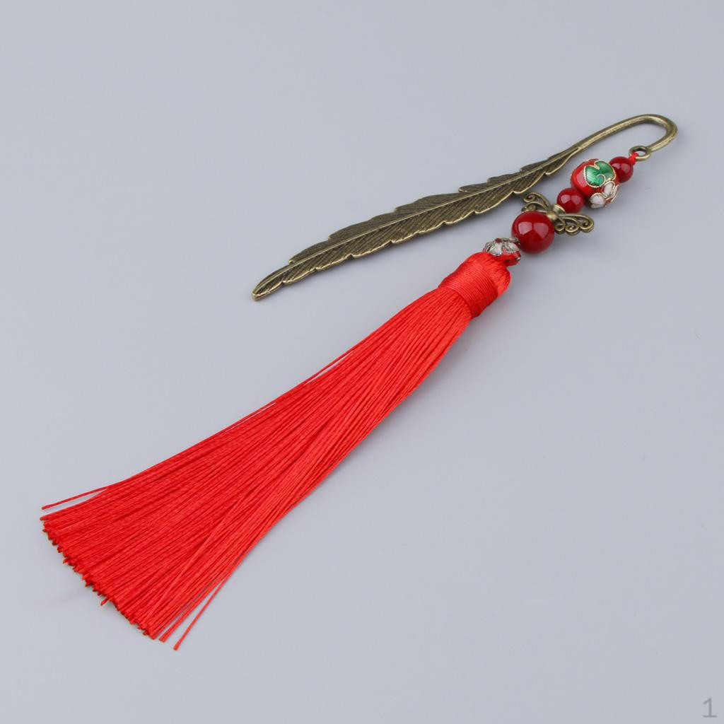 Chinese Retro Metal Bookmarks With Tassel Book Lovers Unique Gifts красный