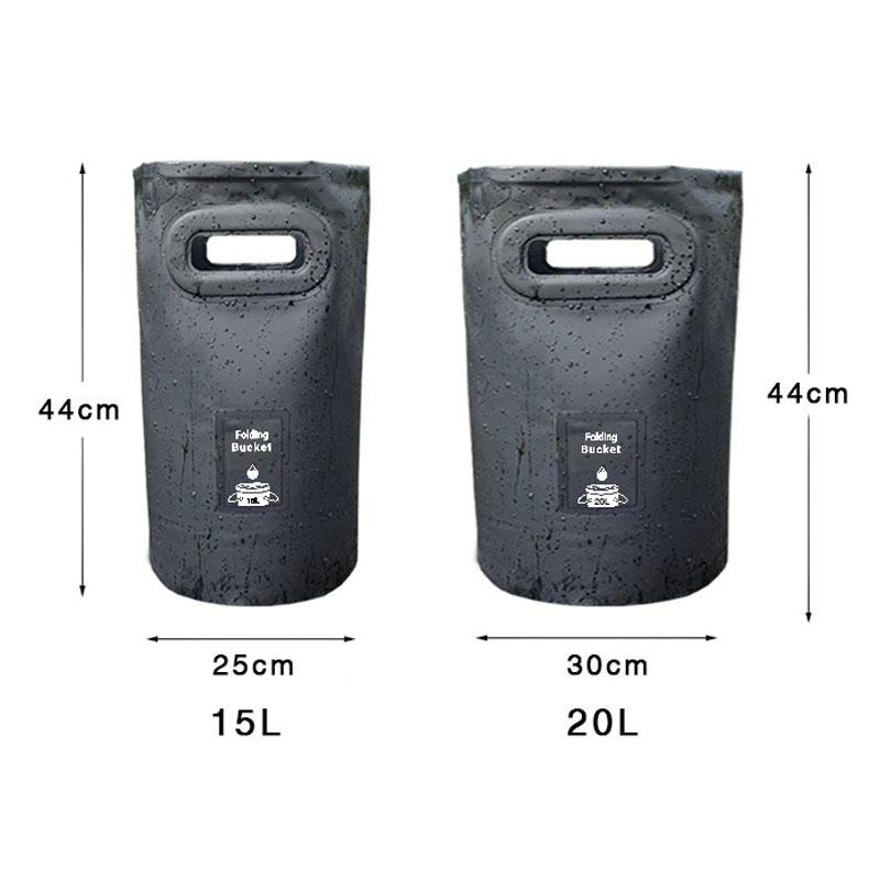 15/20L Falteimer Tragbarer großer wasserdichter PVC-Eimer Outdoor-Reise-Picknick-Angeleimer Wasserbehälter