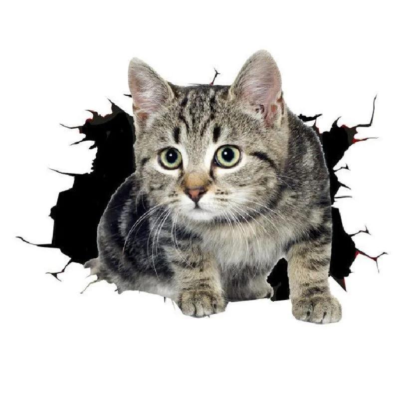 Car Sticker Cute 3D Cat Personality Block Body Scratch Auto Motorcycle Universal Decorative Stickers Car Accessories