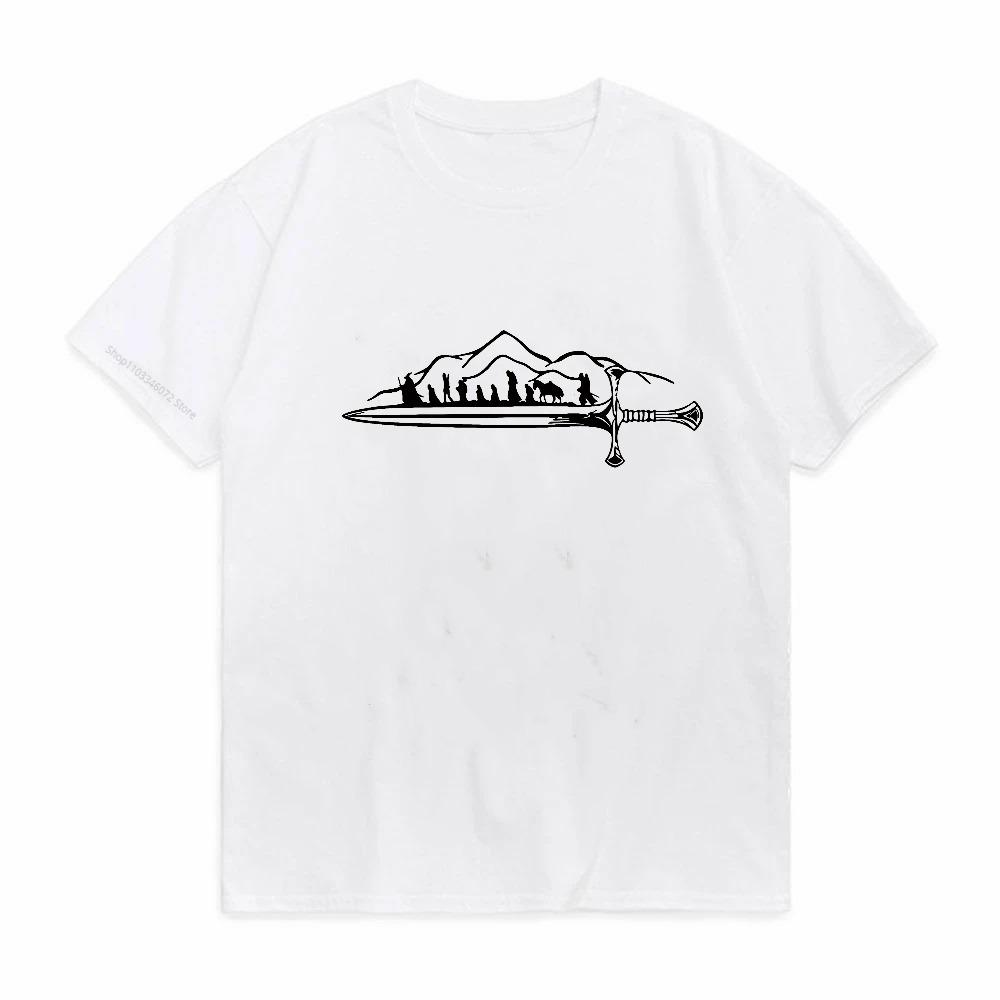 The Fellowship Of The Ring Print Graphic T Shirts Fashion Vintage Pure Cotton Tees O Neck Short Sleeve T Shirt Idea Clothes